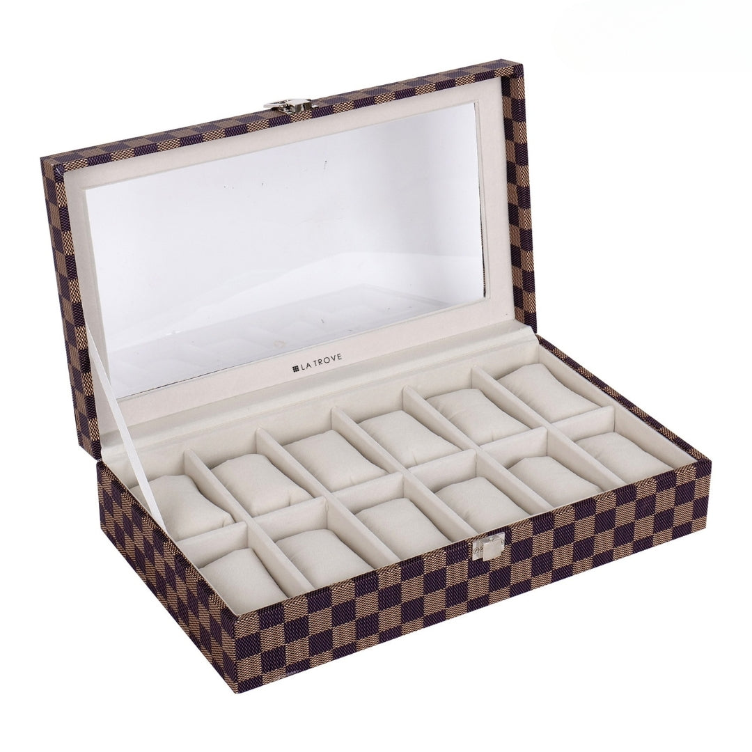 12 Slot Watch Box ( With Glass Top)